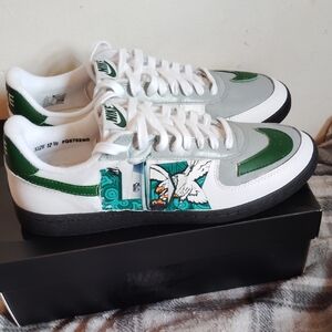 Eagle Custom.....Nike Green and White Sneakers
